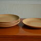 Lot de 5 grandes assiettes plates en grès
