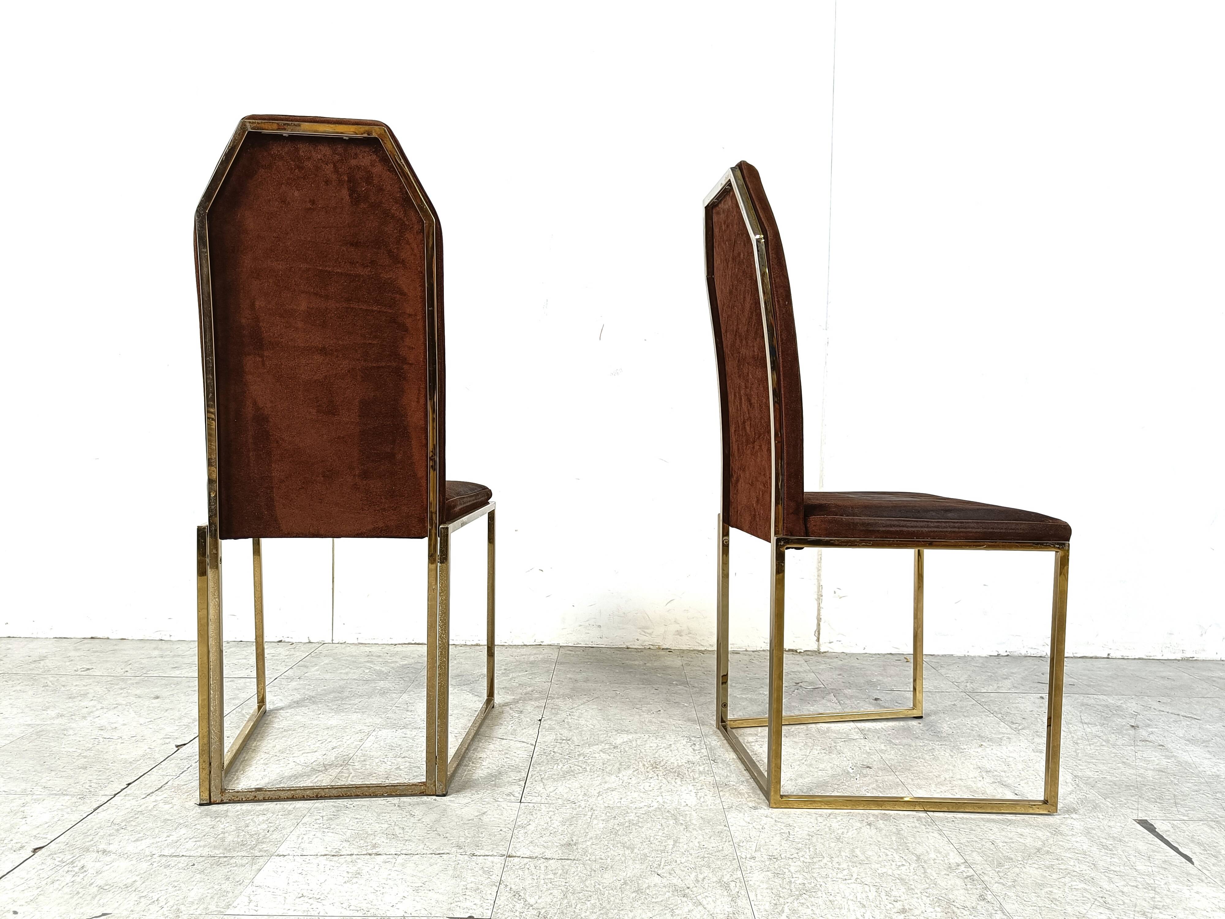 Vintage brass dining chairs by Belgo chrom, 1970s