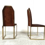 Vintage brass dining chairs by Belgo chrom, 1970s