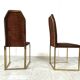 Chaises à repas vintage en laiton par Belgo chrome, 1970