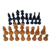 Vintage Staunton French chess set in solid boxwood – Size 4