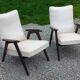 Pair of Scandinavian-style armchairs with splayed legs from the 1950s
