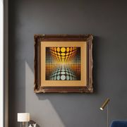Set of 2 vintage Victor Vasarely silkscreen prints circa 1970, edition of the g
