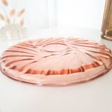 Vintage pink glass dish ART DECO style 1950
