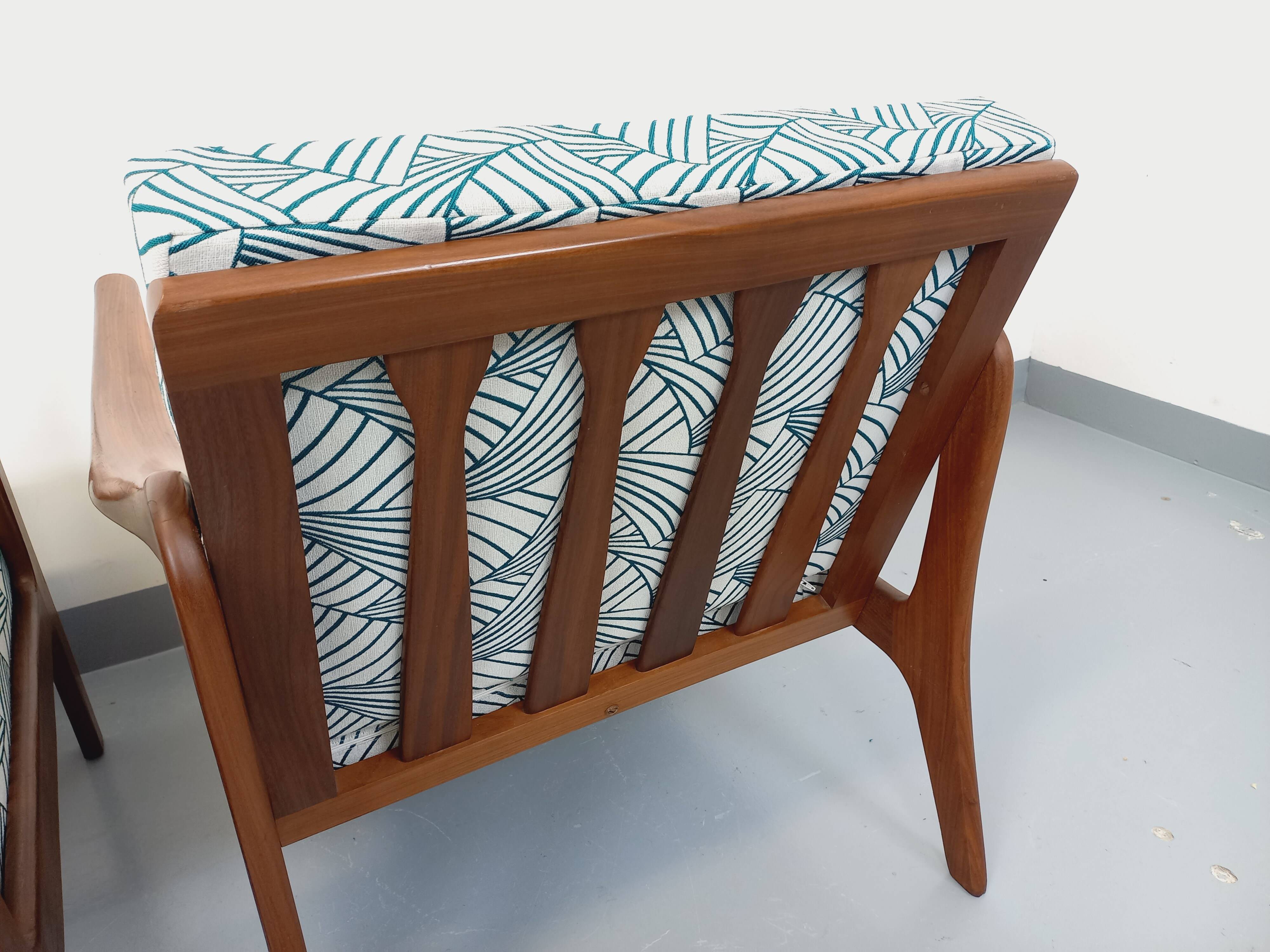 Pair of vintage Scandinavian Arne Wahl Iversen armchairs for Komfort teak