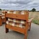 Pair of brutalist pine armchairs circa 1960