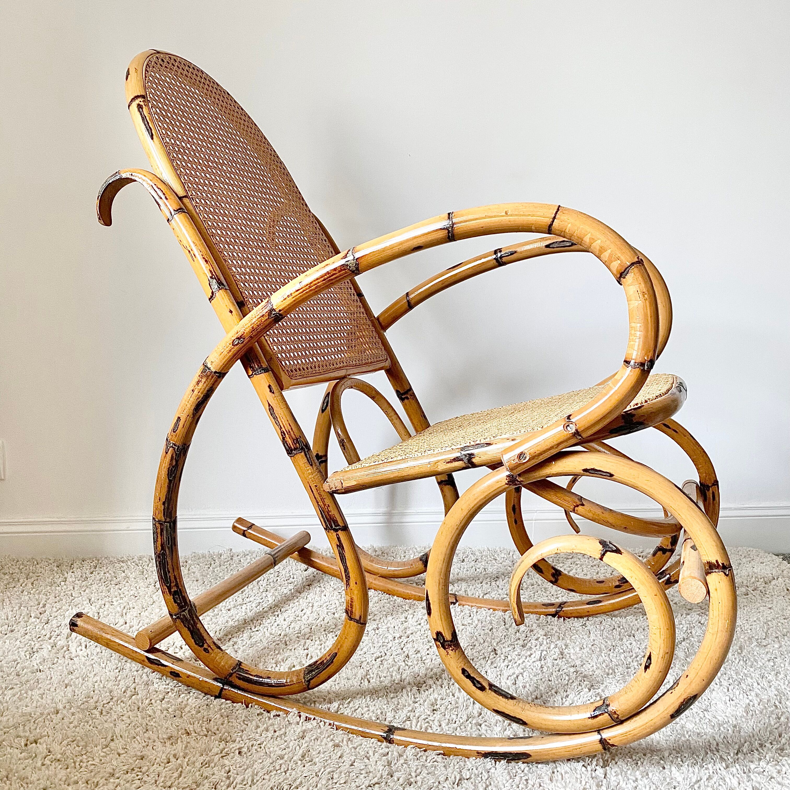 Vintage rattan rocking chair