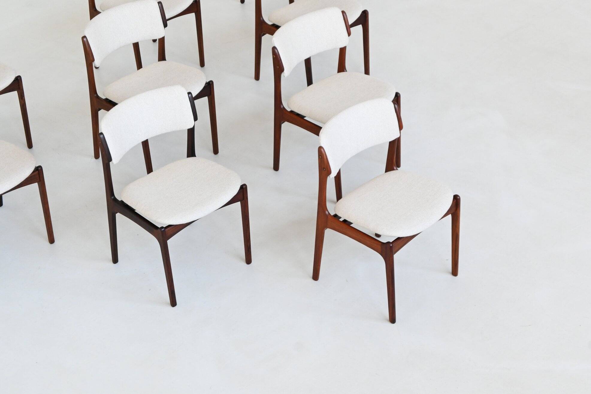 Erik Buch OD 49 set of ten dining chairs rosewood O.D. Mobler Denmark 1960