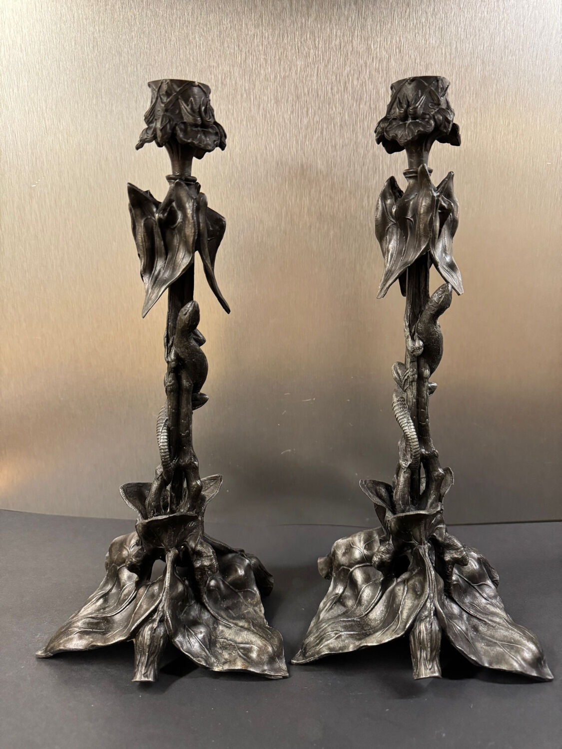 Pair of Art Nouveau candlesticks circa 1900