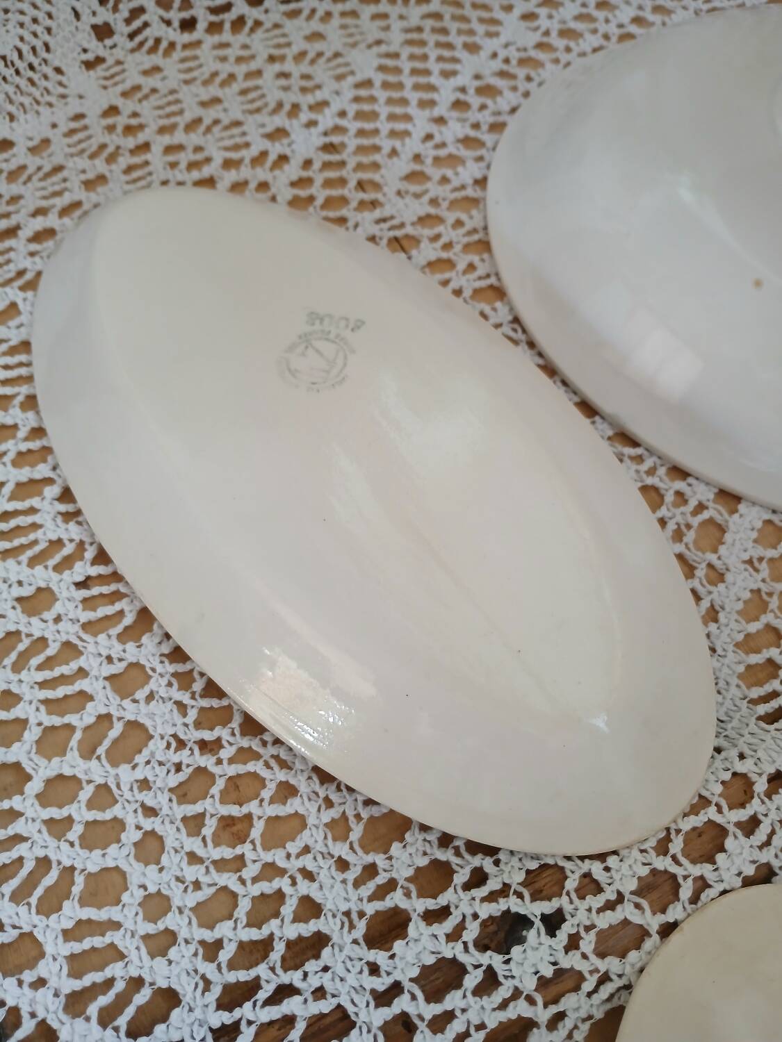 Set of antique Scottish tile dishes