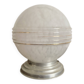 Plafonnier boule art déco verre de clichy