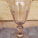 Set of 5 Biot bubble stem glasses H 15 cm, pink color