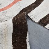 6x7 Natural White & Brown Kilim Rug, 183x212Cm
