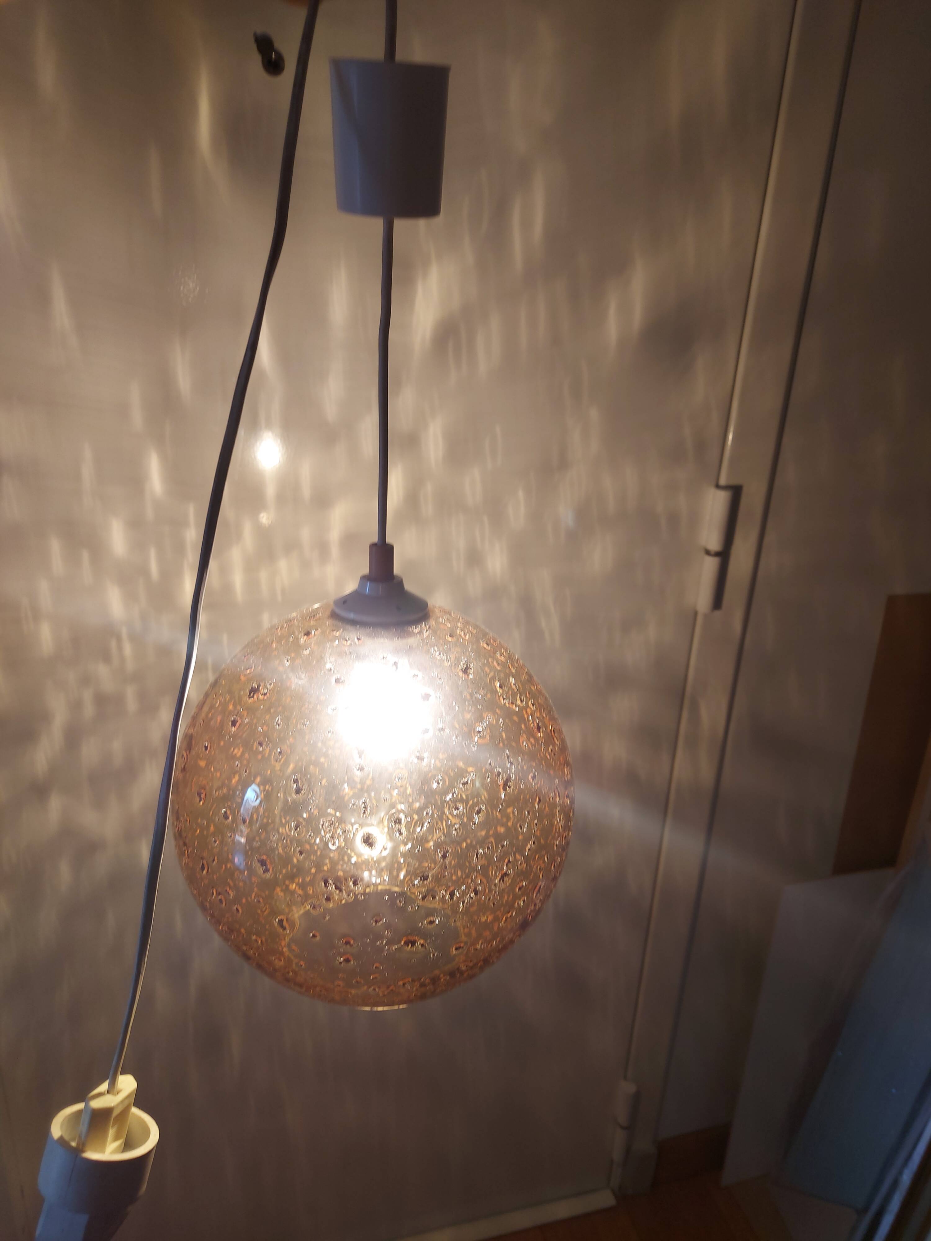 Vintage blown glass pendant lamp