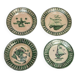 4 Vietri plates decorated by Fabbrica Ceramica Avallone, 1930s
