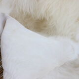 1960s Pair of Rattan Woven Basket Chair with Icelandic Sheepskin