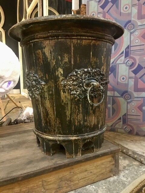 Pair of cast iron gardeners