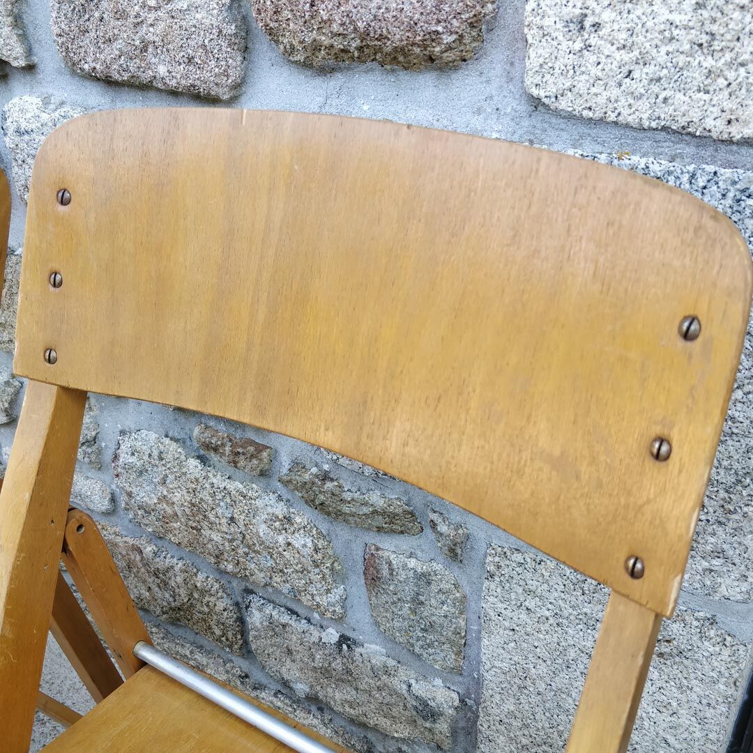 Four 60s wooden Stella chairs