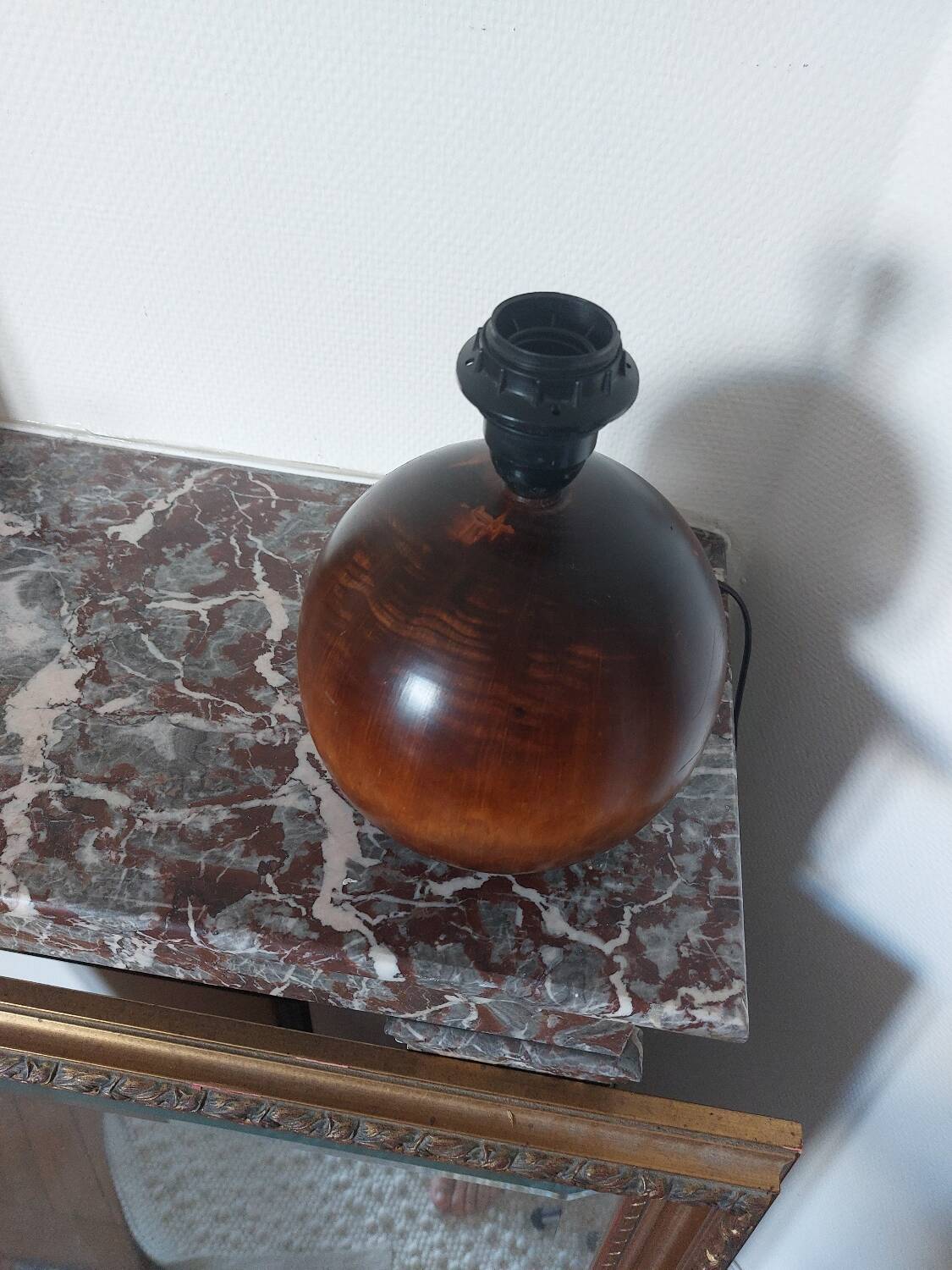 Vintage wooden ball lamp base