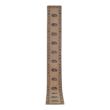 Tapis vintage turc de oushak tissé à la main 52x409 cm