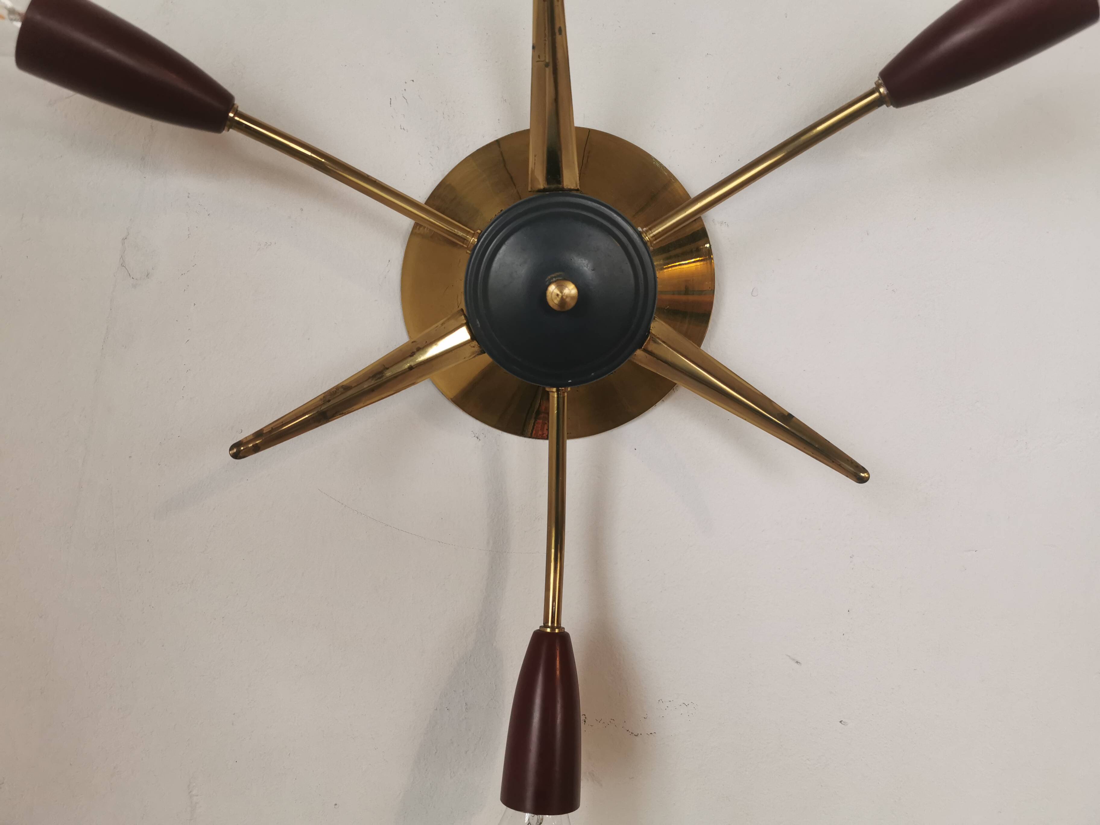 Brass Sputnik ceiling or wall light