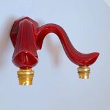 Red Art Deco ceramic wall light