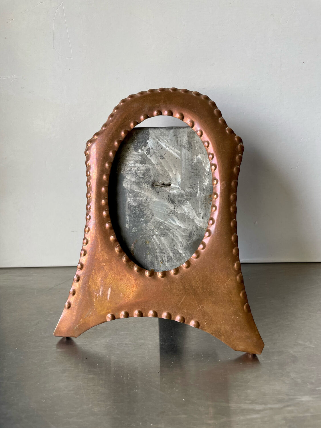 Art nouveau copper and metal picture frame