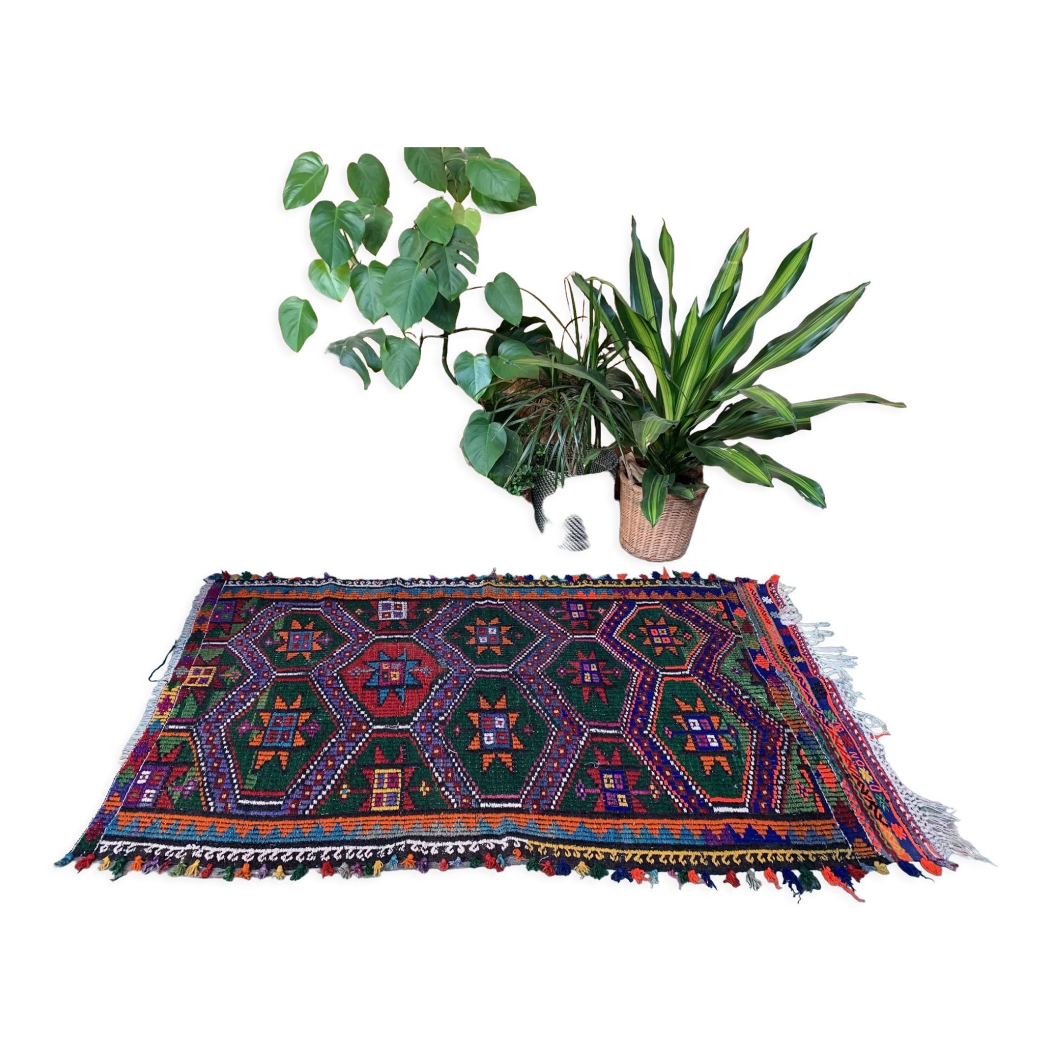 Medium Vintage Turkish Kilim Rug 176x105 cm Wool Kelim