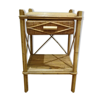 Rattan bedside table