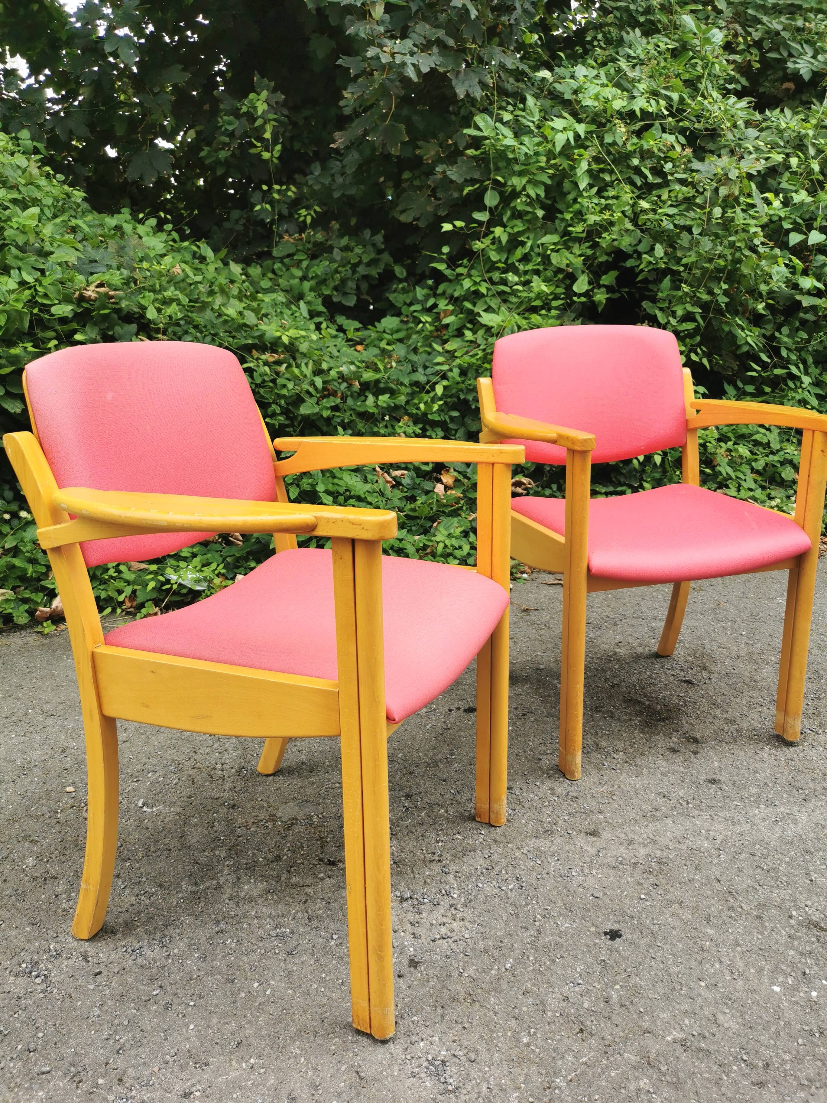 Series of 4 vintage armchairs 70s-80s