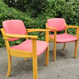 Series of 4 vintage armchairs 70s-80s