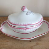 Old pink net sauce pot Lunéville KG China