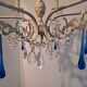 Vintage Italian Chandelier Murano Electric Blue