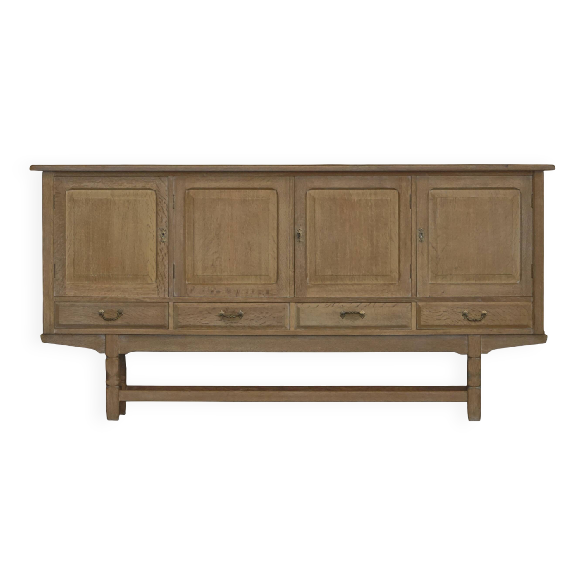 Brutalist oak sideboard from the mid-20th century, Danish cabinetmaker, 1960s.