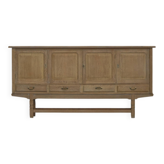 Brutalist oak sideboard from the mid-20th century, Danish cabinetmaker, 1960s.