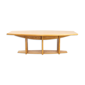 table à manger ovale en frêne des années 80