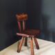 Rustic Alpine Hand-Carved Oak Chair, France, 1920s