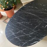 Marble dining table nero marquina 1970 vintage italy