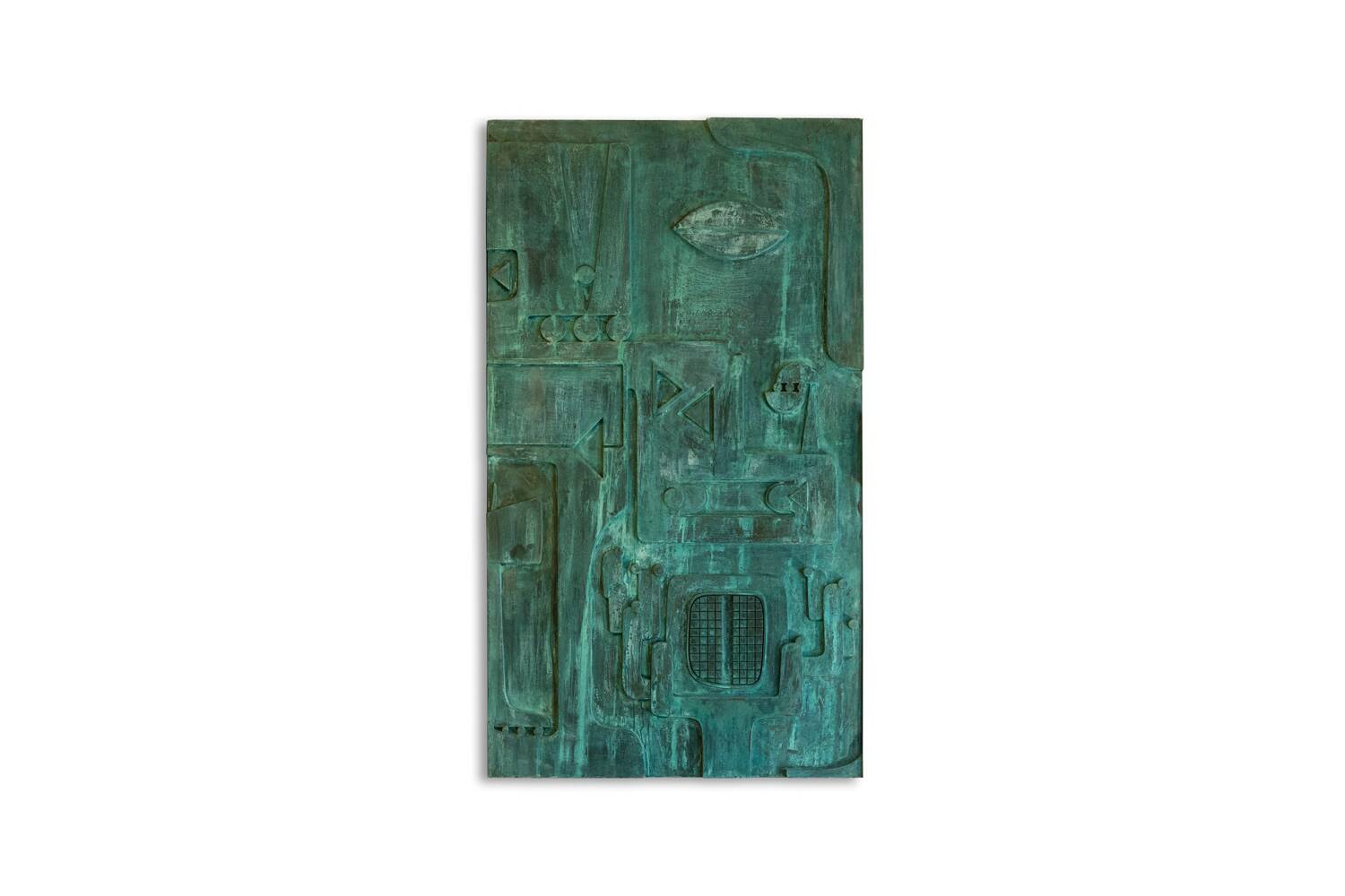 Victory of Segonzac. Sculpted and copper triptych panel. Contemporary.