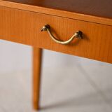 Vintage nightstand with drawer and double shelf