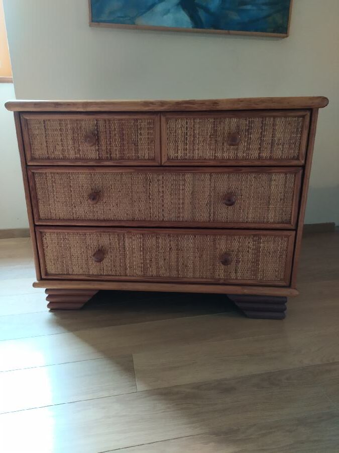Wicker rattan chest of drawers