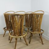 Rattan bar stools 60s