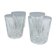 4 verres à eau en verre ciselé