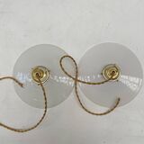 Pair of vintage white opaline pendant lights
