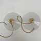 Pair of vintage white opaline pendant lights