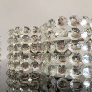 Pair of octagonal crystal wall sconces, Italy 1980s.