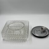 Square ceiling light in embossed molded glass