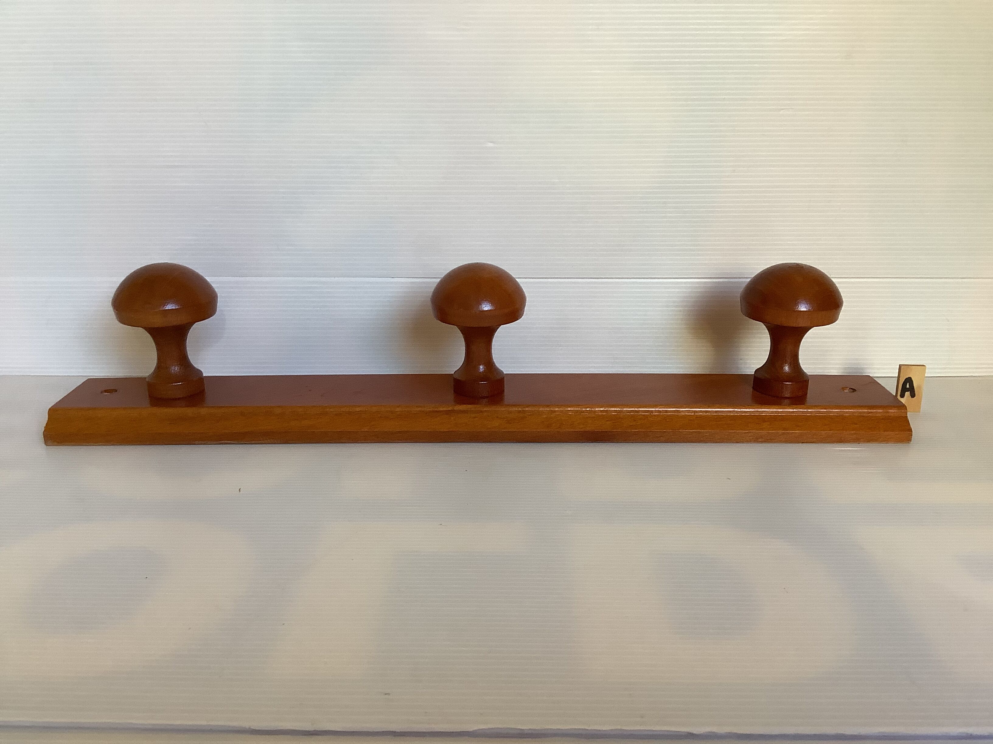 Coat rack wood hooks mushrooms