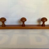 Coat rack wood hooks mushrooms