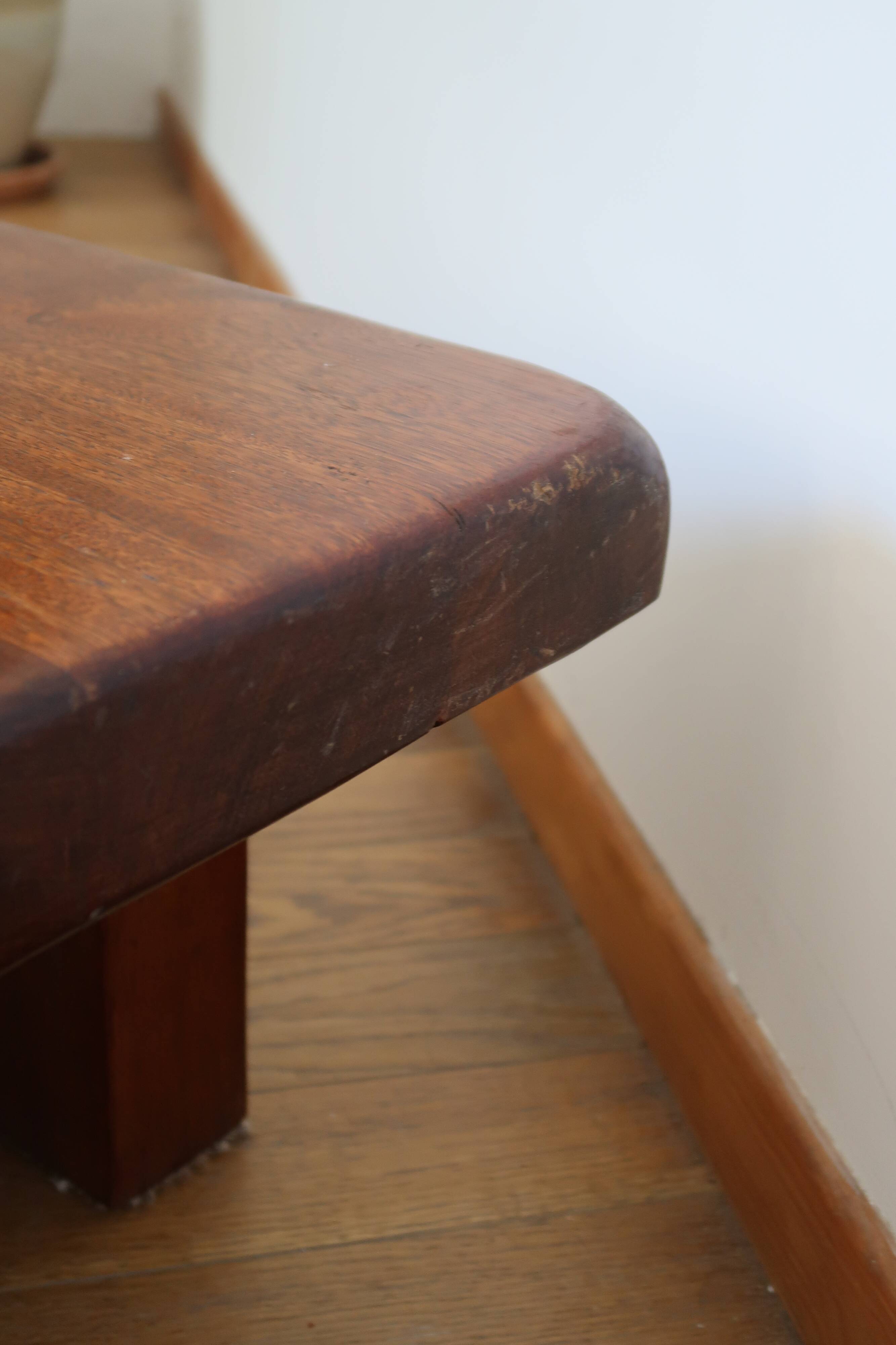 Brutalist coffee table in solid oak